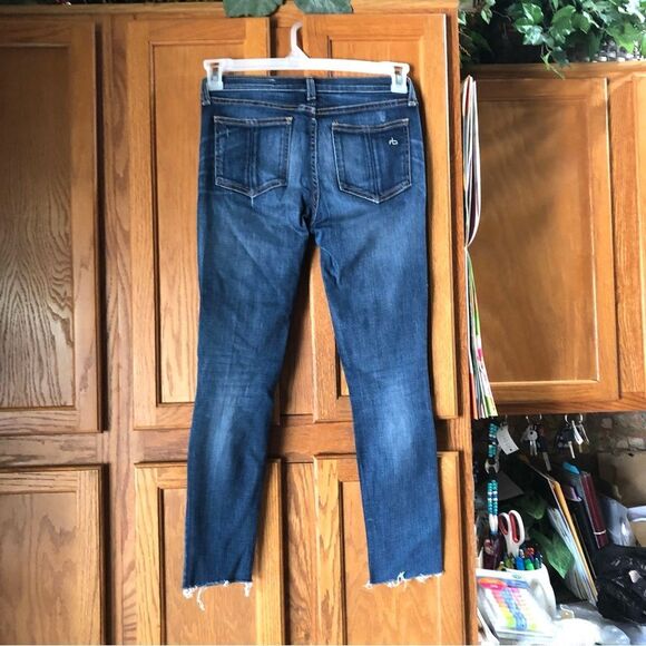 Rag & Bone Intermix Capri Crop Distressed Skinny Jeans Dest Chester Wash Size 25 - Picture 7 of 13